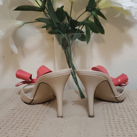 ELLE Coral Tan Patent Leather Slip On Heel Size 7.5 - Picture 5 of 5